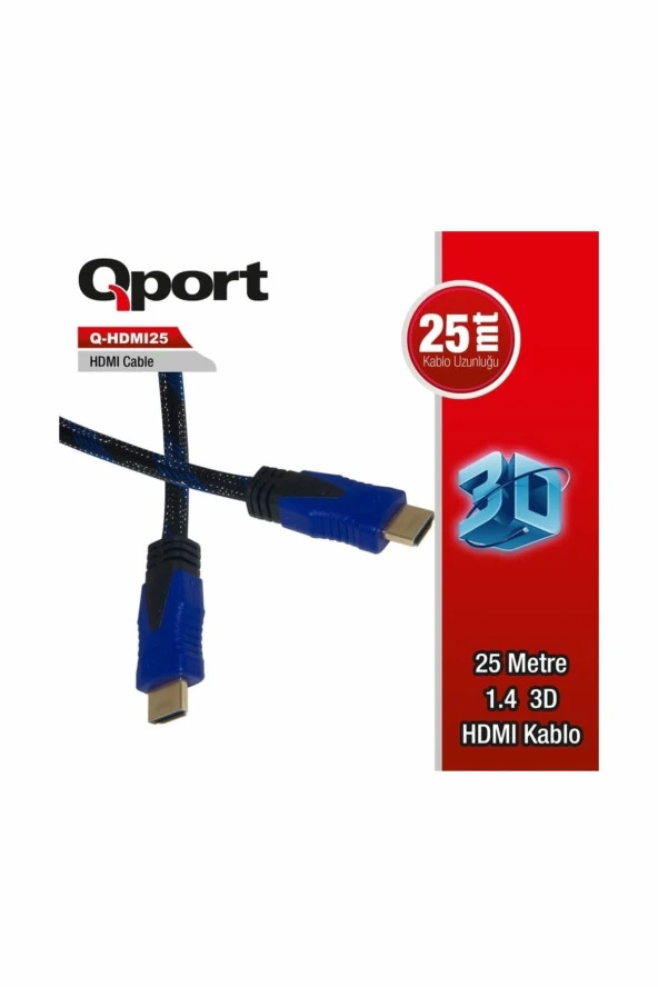QPORT Q-HDMI25 25metre HDMI Görüntü Kablosu 3D Gold 1.4v ürün görseli 1