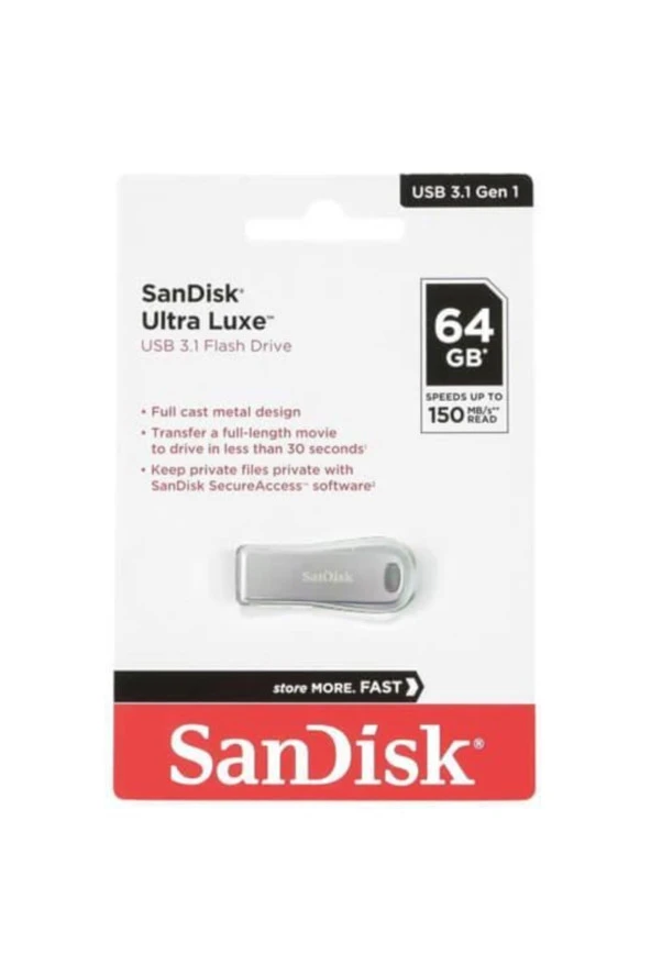 SanDisk  64gb Ultra Luxe Usb 3.1 Flash Bellek (sdcz74-064g-g46) ürün görseli 1