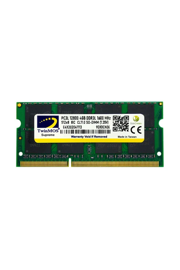 TwinMOS  Mdd3l4gb1600n, 4gb, Ddr3, 1600mhz, 1.35v Notebook Ram ürün görseli 1
