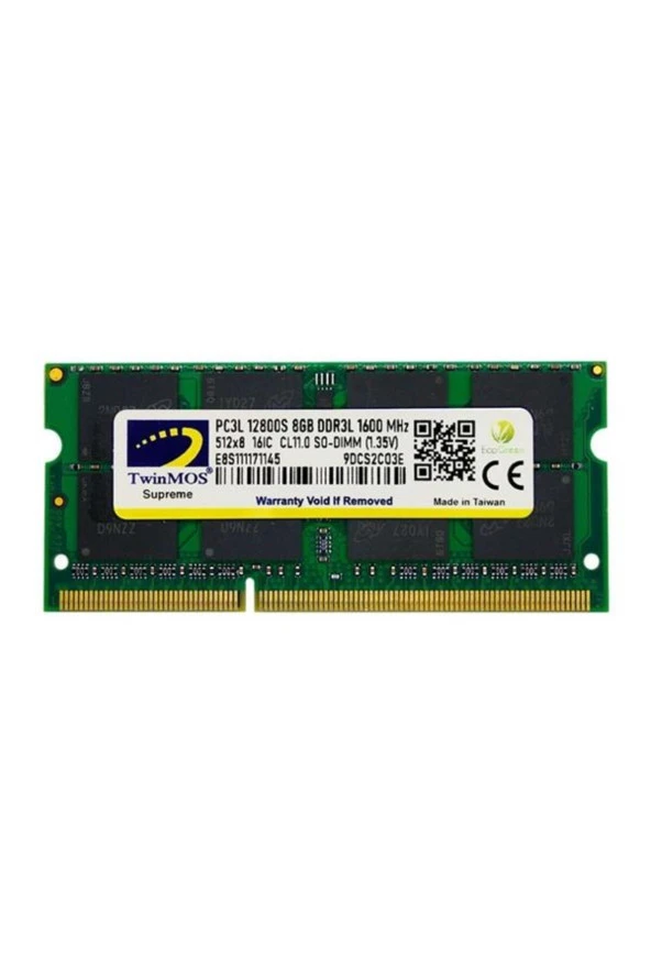 TwinMOS MDD3L8GB1600N 8 Gb Ddr3 1600 Mhz Cl11 Notebook Ram ürün görseli 1