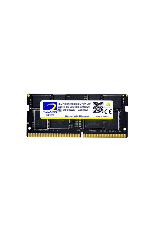 Twinmos Mdd416gb2666n, 16Gb, Ddr4, 2666Mhz, 1.2V Notebook Ram ürün görseli 1