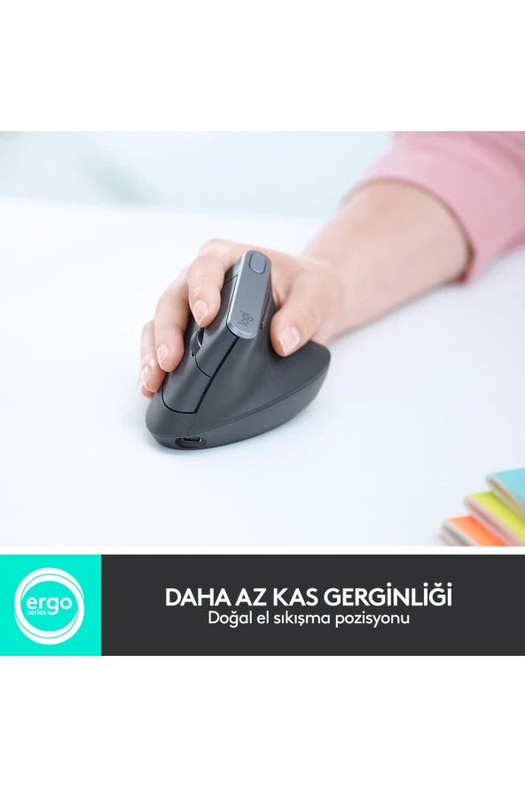 LOGITECH Mx Vertıcal Gelişmiş Ergonomik Mouse-Siyah 910-005448 ürün görseli 1