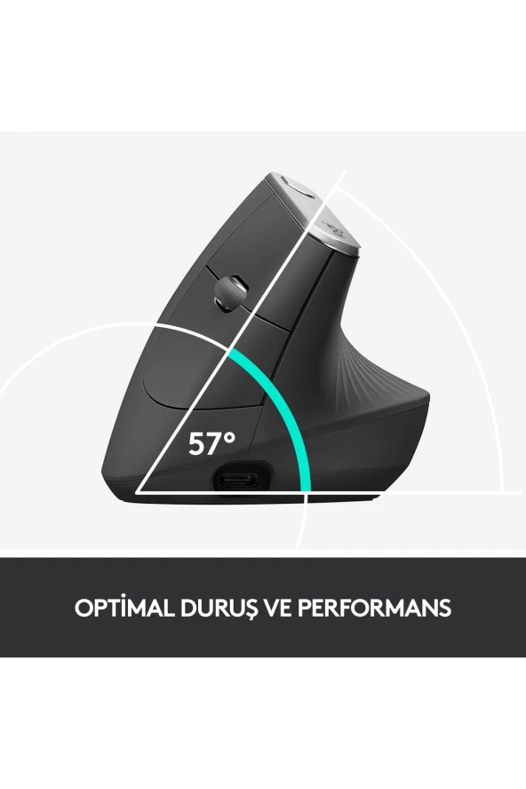 LOGITECH Mx Vertıcal Gelişmiş Ergonomik Mouse-Siyah 910-005448 - Resim 3