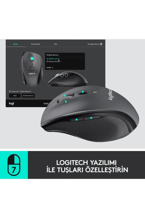 Logitech  M705 910-001949 Marathon Mouse - Resim 5