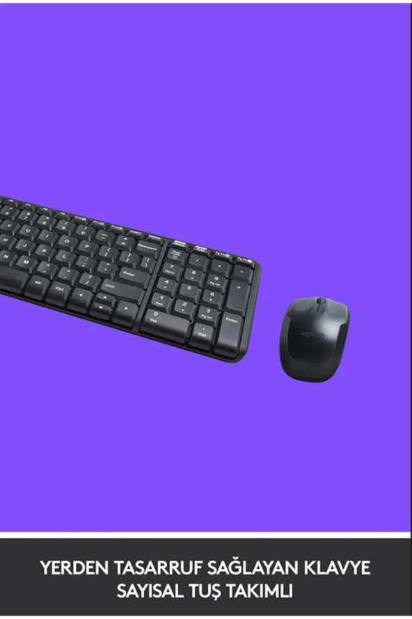 logitech  MK220 Kablosuz Türkçe Klavye Mouse Seti - Siyah 920-003163 ürün görseli 1