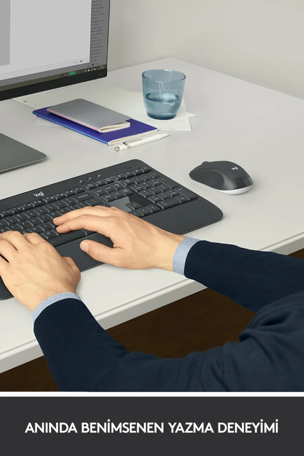 logitech  MK540 ADVANCED Kablosuz Türkçe Klavye Mouse Seti - Siyah - Resim 4
