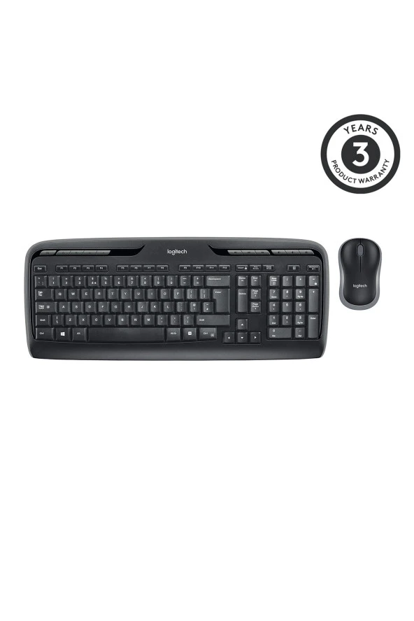 logitech  Mk330 Kablosuz Türkçe Q Klavye Mouse Seti - Siyah - Resim 2