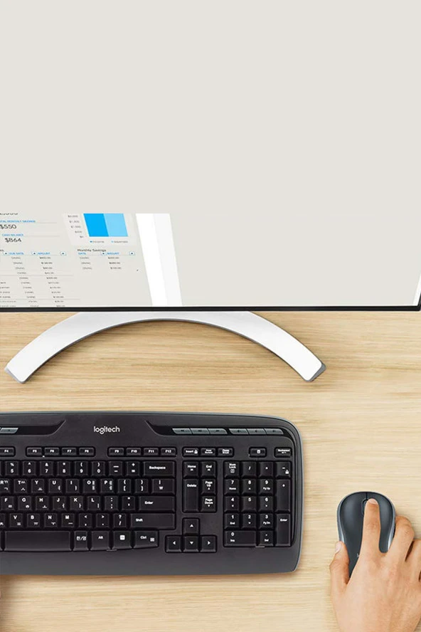 logitech  Mk330 Kablosuz Türkçe Q Klavye Mouse Seti - Siyah - Resim 5
