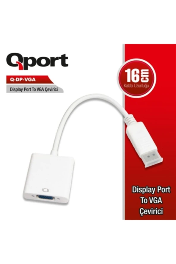 Qport  Q-dp-vga Dp To Vga Çevirici ürün görseli 1