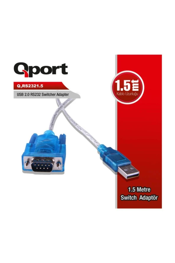 Qport  1M USB2.0 to RS2321 Port ve Paralel Porta Çevirici Q-RS2321_5 ürün görseli 1