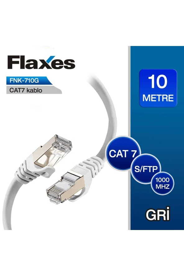 FNK-710G 10 M. Cat 7 Patch Kablosu Gri ürün görseli 1