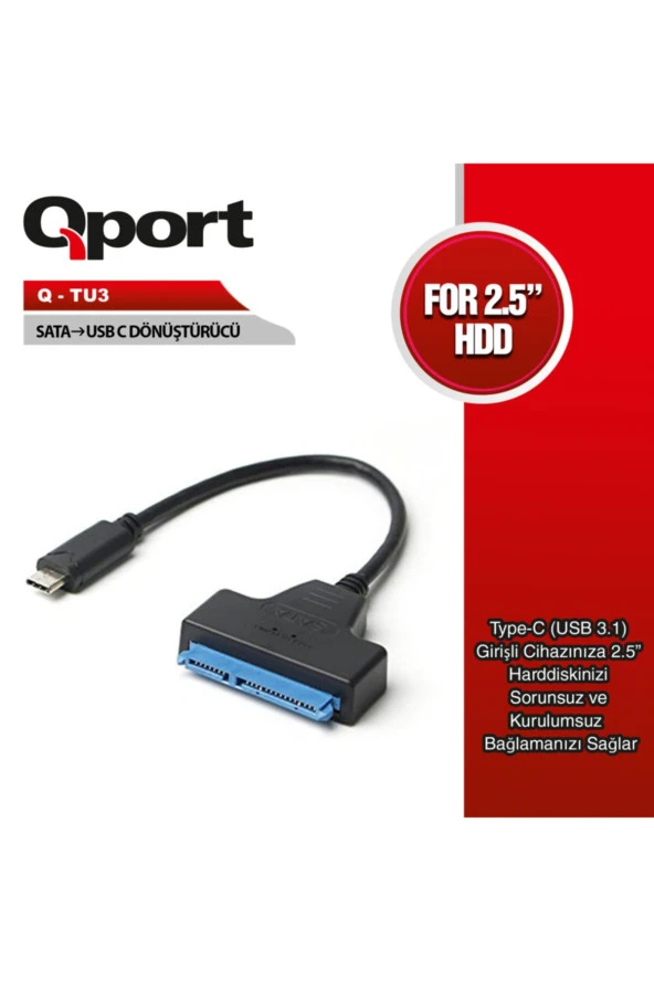 Qport  Q-tu3 Type-c To Sata Çevirici Dönüştürücü ürün görseli 1