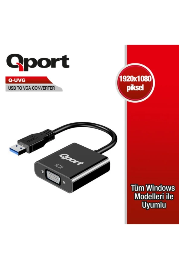 Qport  Q-UVG 16cm Usb-vga Çevirici ürün görseli 1