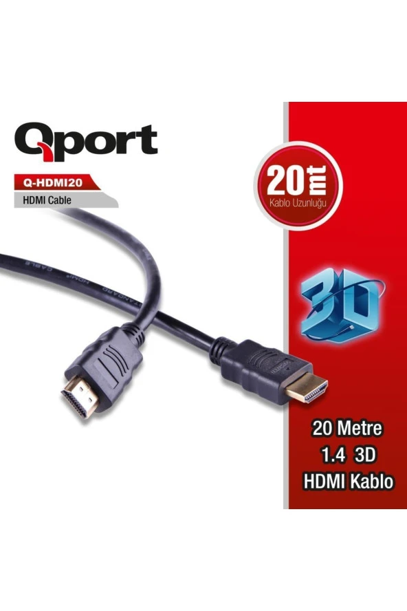 Qport  Q-hdmı20 20,0m Hdmı Kablo,altın Uçlu ürün görseli 1