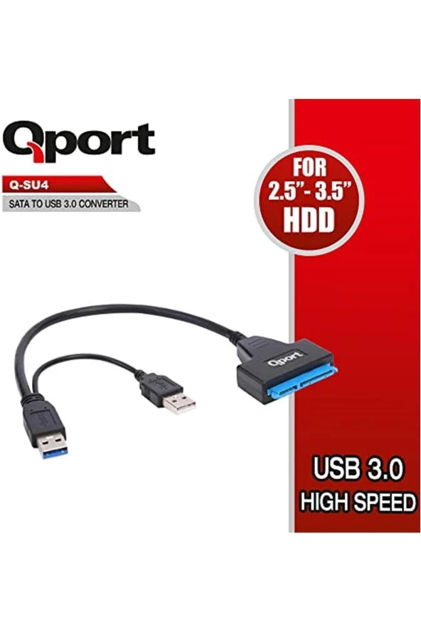 Qport  Q-su4 16 Cm Usb-2.5 3.5 Sata Disk Dönüştürücü ürün görseli 1