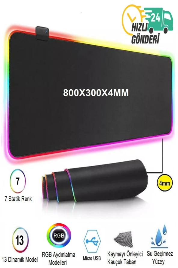 Frisby FMP-7055 Kumaş RGB (800 x 300 x 4 mm)12 Aydınlatma Modu Su Geçirmez ürün görseli 1