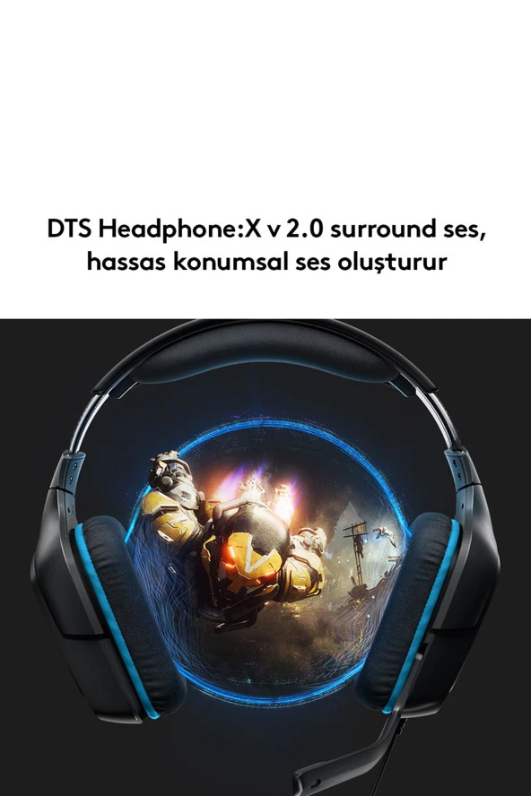 logitech G432 981-000770 7.1 Surround Ses Kablolu Oyuncu Kulaklığı - Siyah ürün görseli 1
