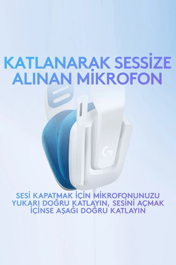 logitech  G335 White 981-001018 Mikrofonlu Beyaz Kablolu Gaming (oyuncu) Kulaklık ürün görseli 1
