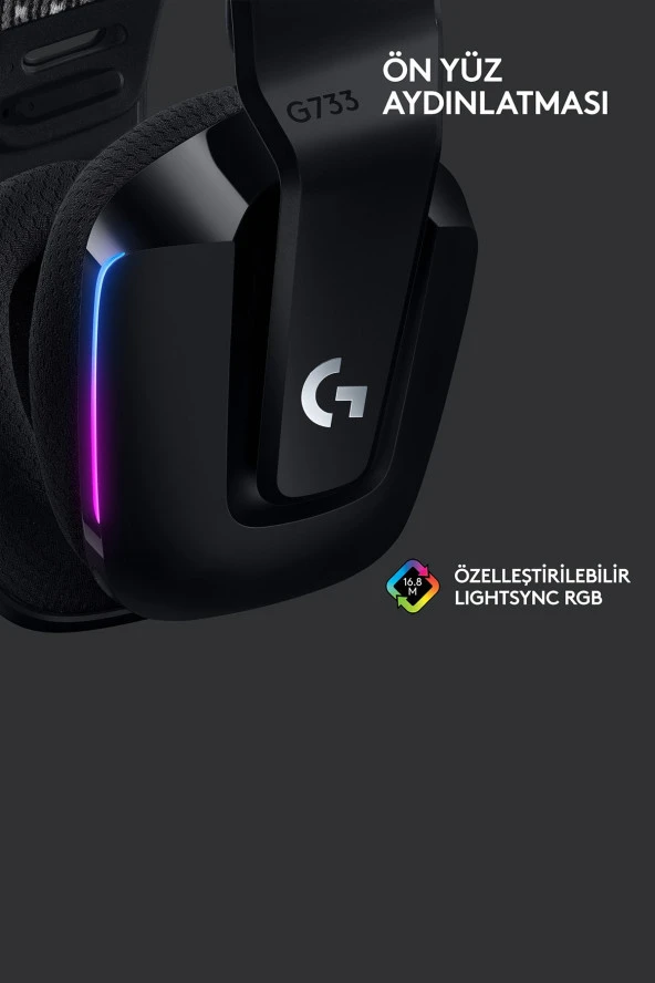 Logitech G733 981-000864 LIGHTSPEED RGB Kablosuz 7.1 Surround Ses Oyuncu Kulaklığı - Siyah ürün görseli 1