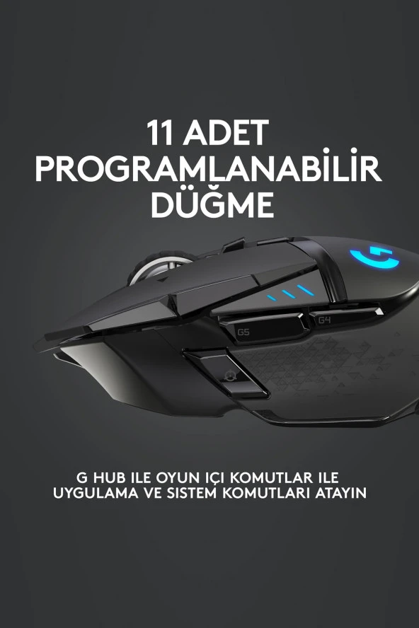 logitech  G G502 LIGHTSPEED 25.600 DPI Yüksek Performanslı Kablosuz Oyuncu Mouse - Siyah ürün görseli 1