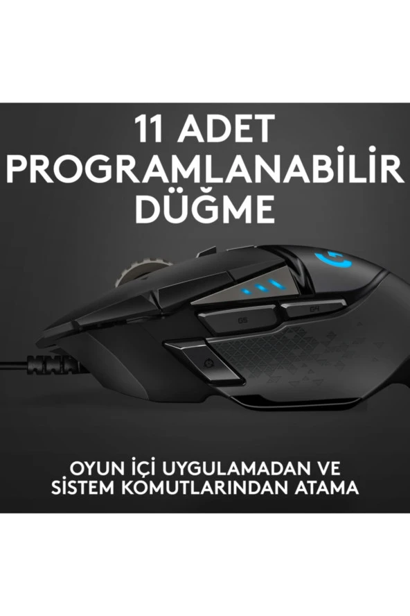 logitech  G G502 HERO 25.600 DPI Yüksek Performanslı Oyuncu Mouse - Siyah ürün görseli 1
