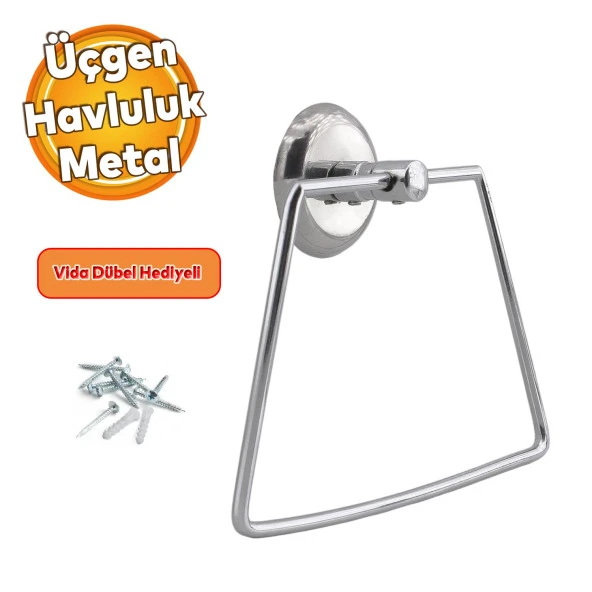 Bez Havluluk Aparatı Lavabo Banyo Mutfak Aparat Standı Bez Havlu Askısı Vidalı Krom Paslanmaz Metal ürün görseli 1