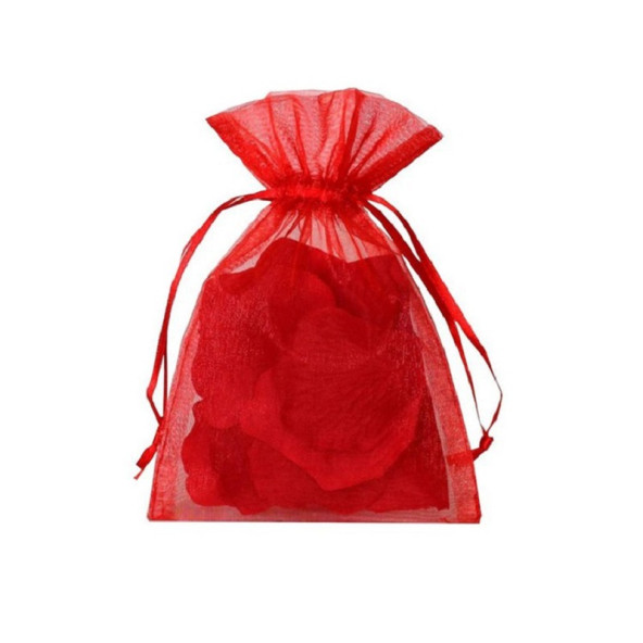 20 Adet Şeffaf Kırmızı Bez Kına Düğün Mevlüt Sünnet Hediye Kesesi Kese 14 Cm X 12 Cm Çanta ürün görseli 1