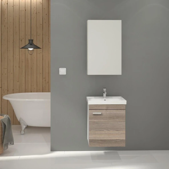Denko Terra 50 cm Alize MDF Banyo Dolabı Takımı ürün görseli 1