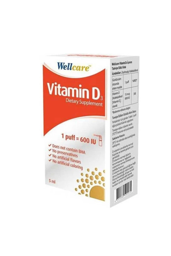 Wellcare Vitamin D3 600 IU 5 ml ürün görseli 1