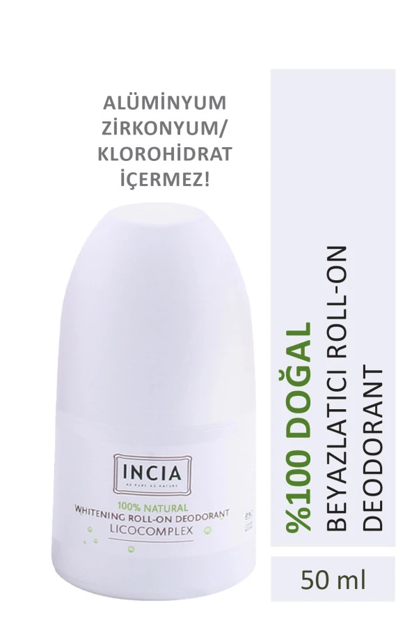 INCIA %100 Doğal Roll On Deodorant Beyazlatıcı Ter Kokusu Önleyici Leke Yapmayan 50 ml ürün görseli 1