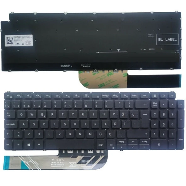 Dell 5594 5598 7590 7591 Notebook Klavyesi - Siyah - TR ürün görseli 1
