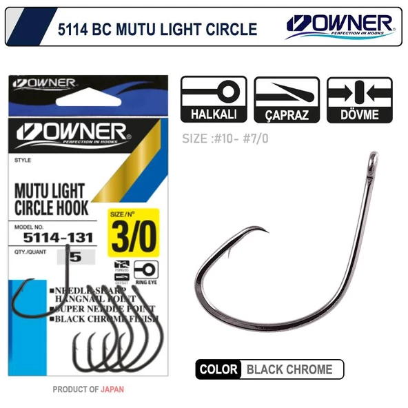 Owner 5114 Mutu Light Black Chrome İğne ürün görseli 1