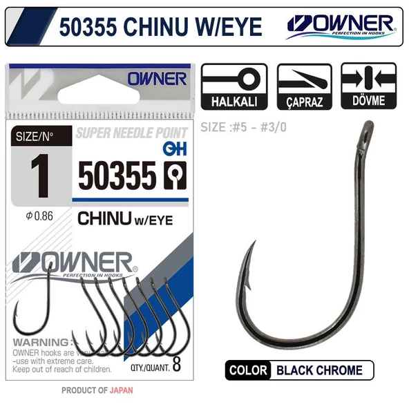 Owner 50355 Chinu W/ Eye Gun Black İğne ürün görseli 1