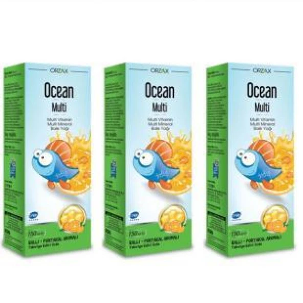 Ocean Multivitamin Multimineral Şurup Kral Şakir 150 ml 3 Kutu ürün görseli 1