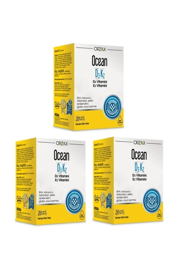 Ocean D3K2 Damla 20 ml 3 Kutu ürün görseli 1