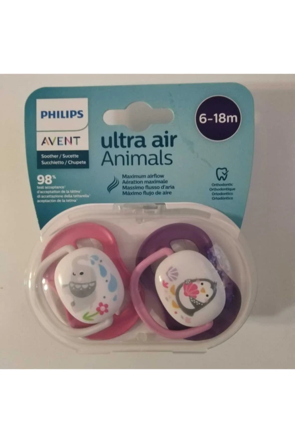 Philips Avent Ultra Air Animals Emzik 68 Ay Kız  SCF080/08 ürün görseli 1