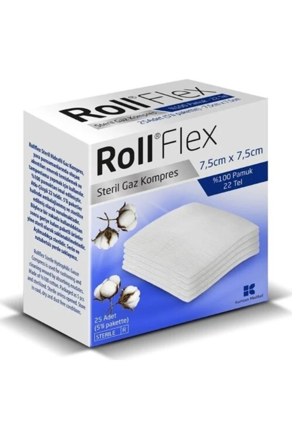 Roll Flex Gaz Kompres 7,5cm x 7,5cm 25li ürün görseli 1