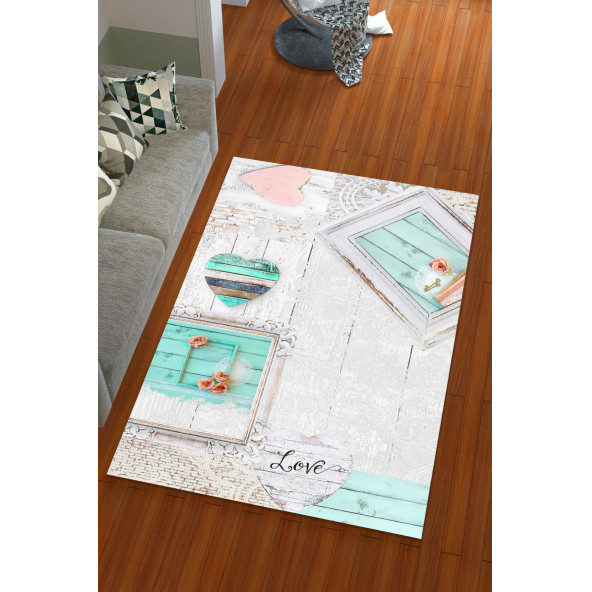 Lastikli Modern Desenli Hali Örtüsü - Resim 2
