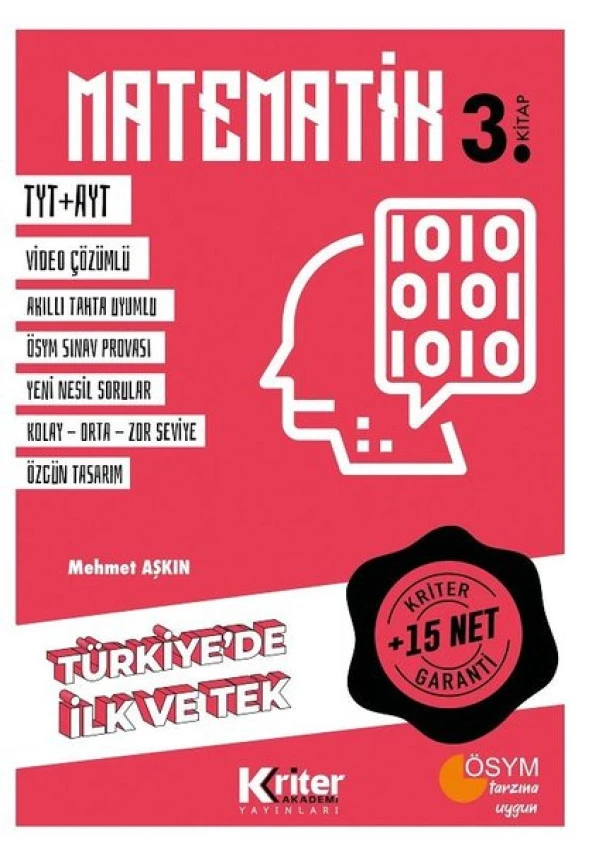 Kriter Tyt-Ayt Matematik 3.Kitap 15 Net Garantili ürün görseli 1
