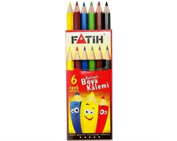 Fatih Kuru Boya Kalemi 6 Renk Kısa - 2 paket ürün görseli 1