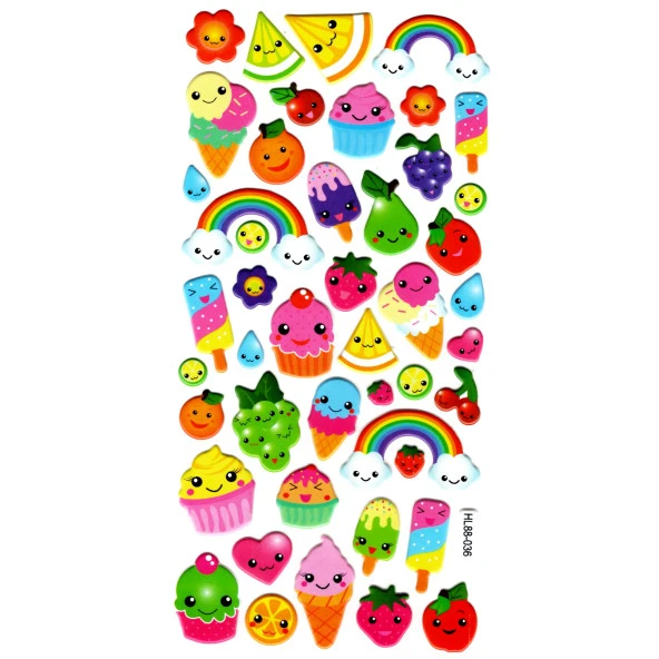 Sticker Kabartmalı Stiker Defter, Planlayıcı Etiket (HL88-036) - 17X9 cm - Sevimli Şeker Dondurma ürün görseli 1