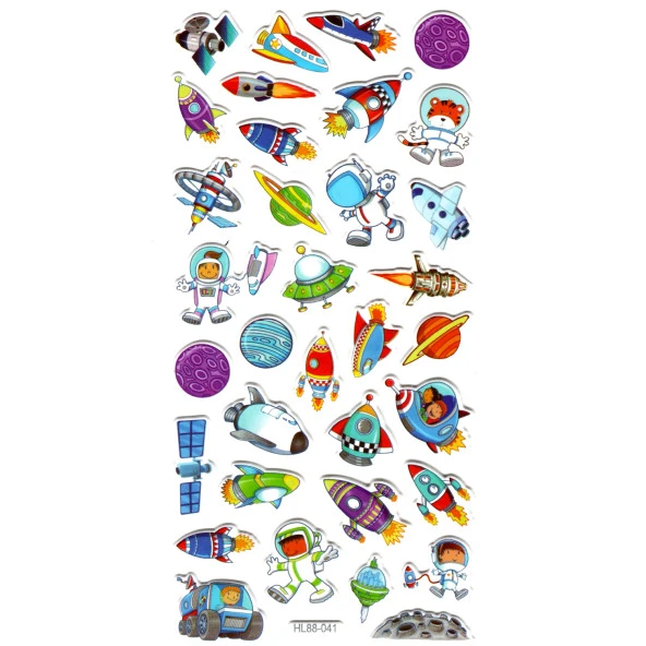 Sticker Kabartmalı Stiker Defter, Planlayıcı Etiket (HL88-041) - 17X9 cm - Astranot Uzay Araçları ürün görseli 1