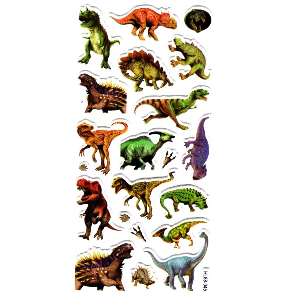Sticker Kabartmalı Stiker Defter, Planlayıcı Etiket (HL88-045) - 17X9 cm - Vahşi Dinazor ürün görseli 1