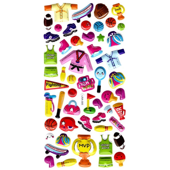 Sticker Kabartmalı Stiker Defter, Planlayıcı Etiket (limlra-005) - 17X9 cm - Spor Beyzbol Golf ürün görseli 1
