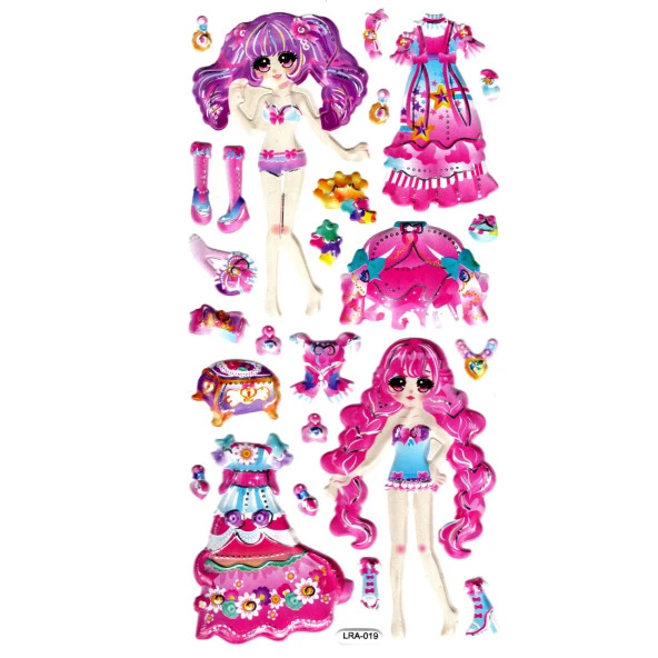 Sticker Kabartmalı Stiker Defter, Planlayıcı Etiket (limlra-019) - 17X9 cm - Kız Giydirme Pembe ürün görseli 1