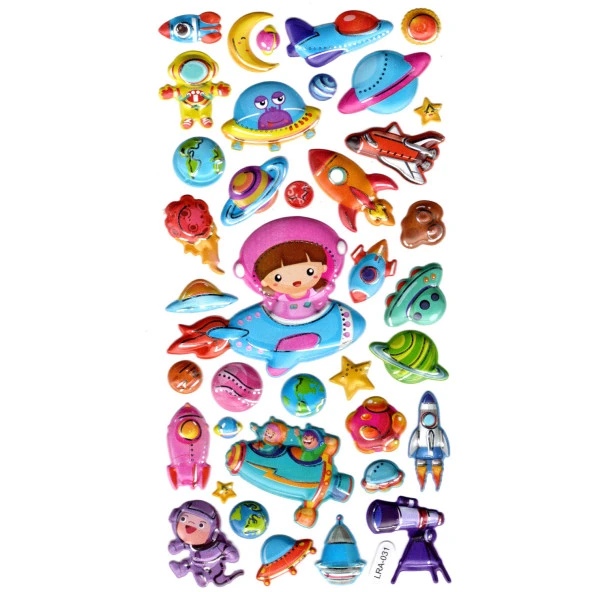 Sticker Kabartmalı Stiker Defter, Planlayıcı Etiket (limlra-031) - 17X9 cm - Astranot Kız Uzay ürün görseli 1