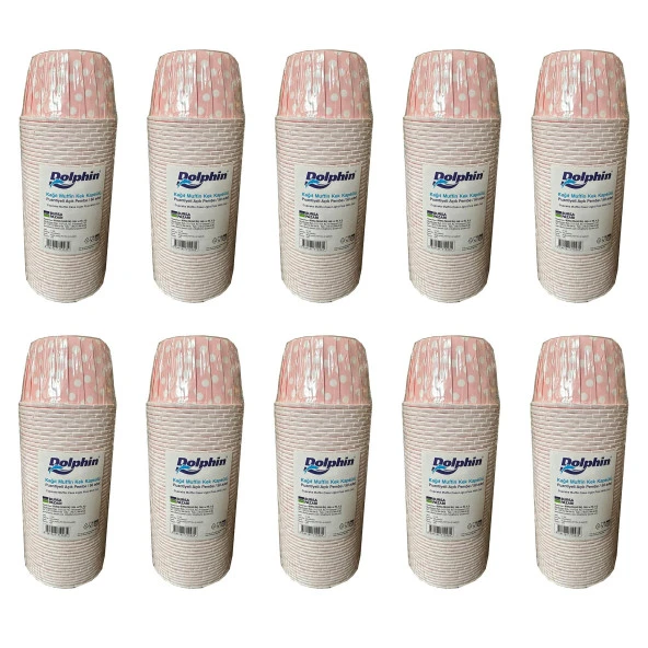 Dolphin Muffin Kağıt Karton Pembe Puantiyeli Cupcake Kek Kalıbı Kapsülü Kabı - 50 Adetlik 10 Paket ürün görseli 1