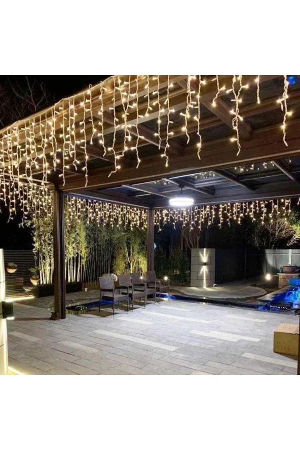 4 METRE GÜN IŞIĞI SAÇAK PERDE LED IŞIK 16 DALLI 70 CM 50 CM 35 CM DİR EKLEMELİ PERDE IŞIK SAÇAK LED ürün görseli 1