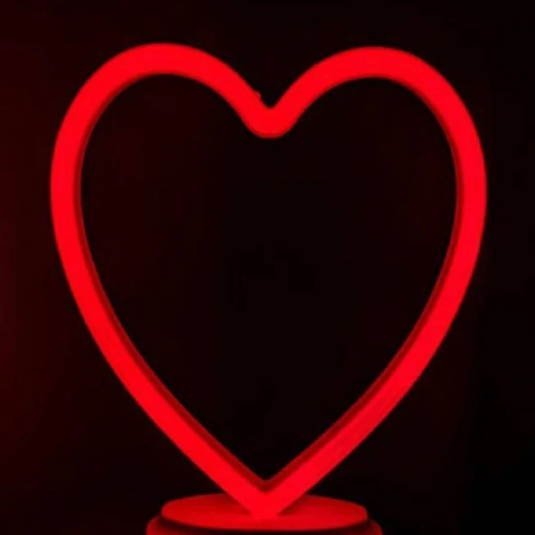 KIRMIZI KALPLİ LED IŞIK YILBAŞI IŞIKLARI DECOR HEART RED LED LİGHT PİLLİ LED IŞIK KIRMIZI NEON LED IŞIK ürün görseli 1