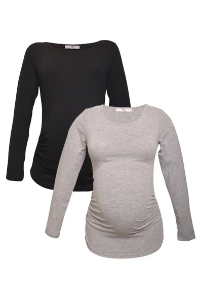 LuvmaBelly MYRA2301_2304 Hamile tshirt seti ürün görseli 1